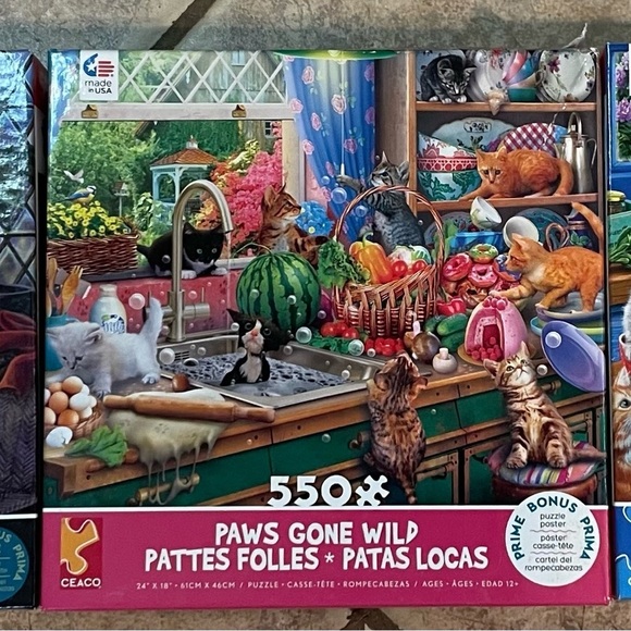 3  550 PIECE CAT PUZZLES BY CEACO - Picture 1 of 4